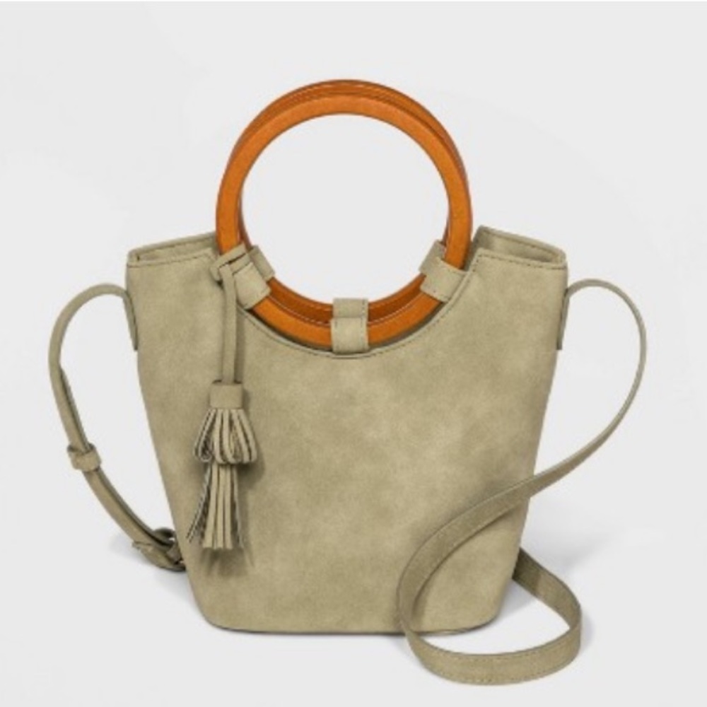Green Wooden Handle Bucket Crossbody Bag from Universal Thread